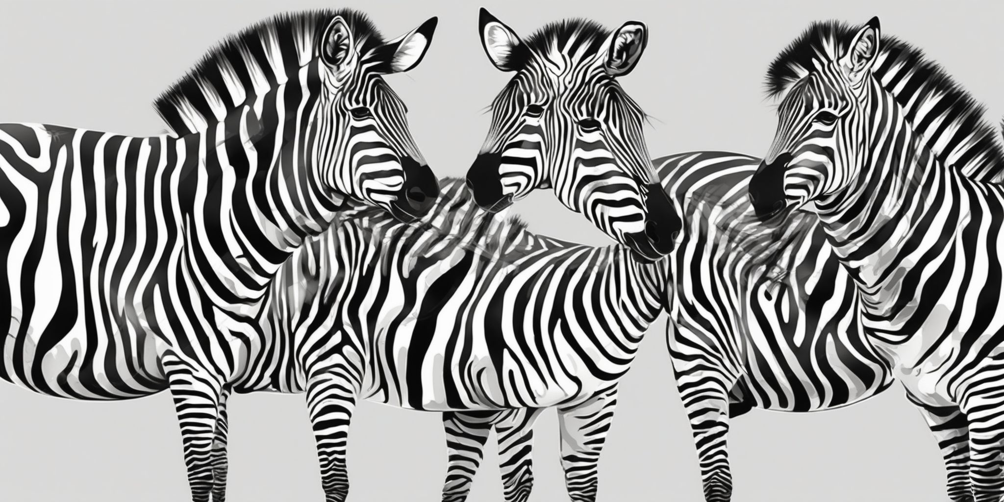 Zebra in illustration style with gradients and white background