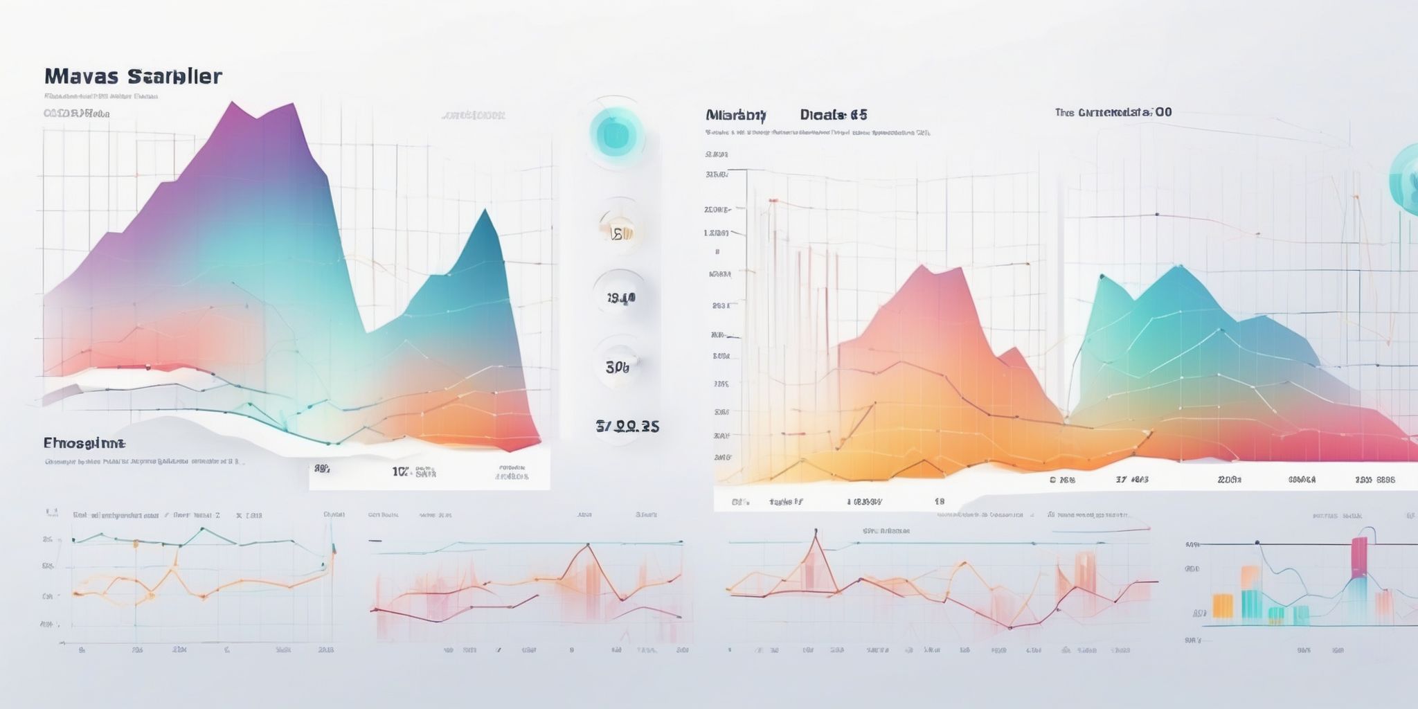 Data chart in illustration style with gradients and white background