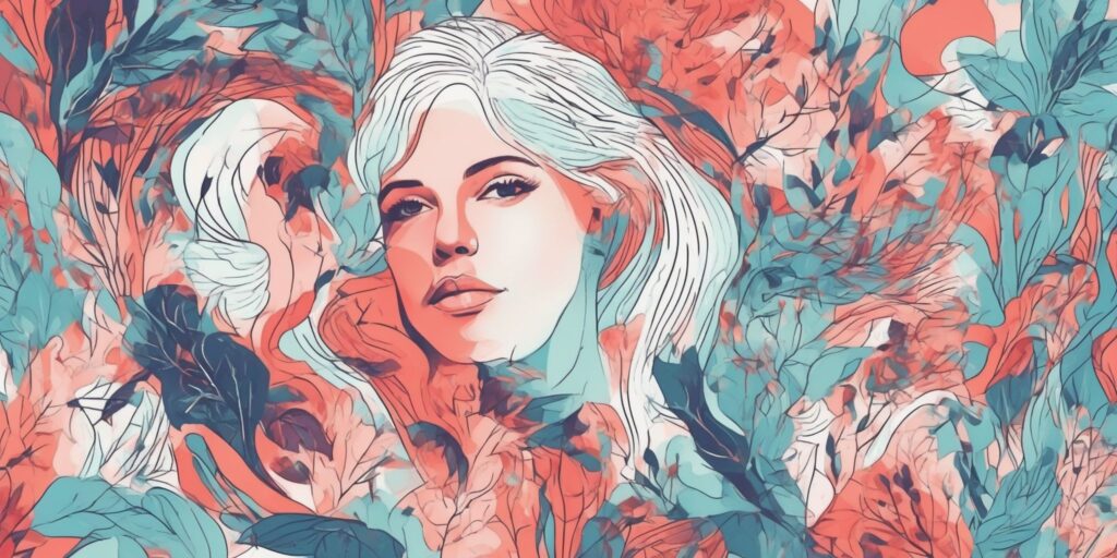 Collaborations in illustration style with gradients and white background