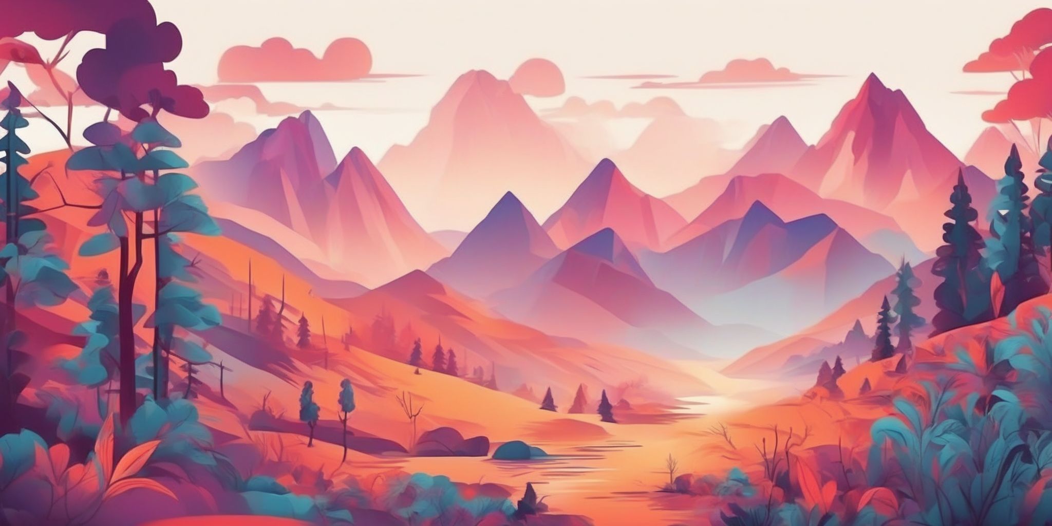 Explore in illustration style with gradients and white background