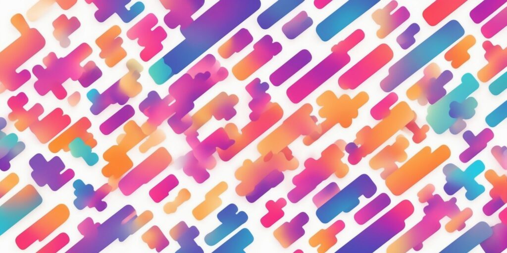 Hashtag in illustration style with gradients and white background