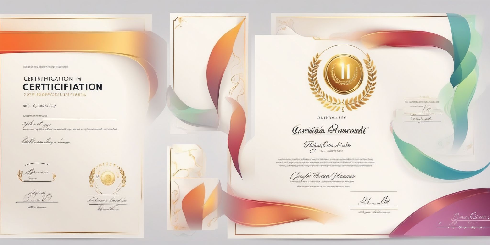 certification in illustration style with gradients and white background