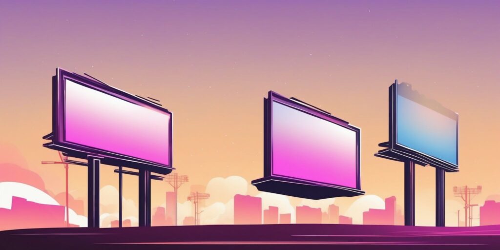 Billboard in illustration style with gradients and white background