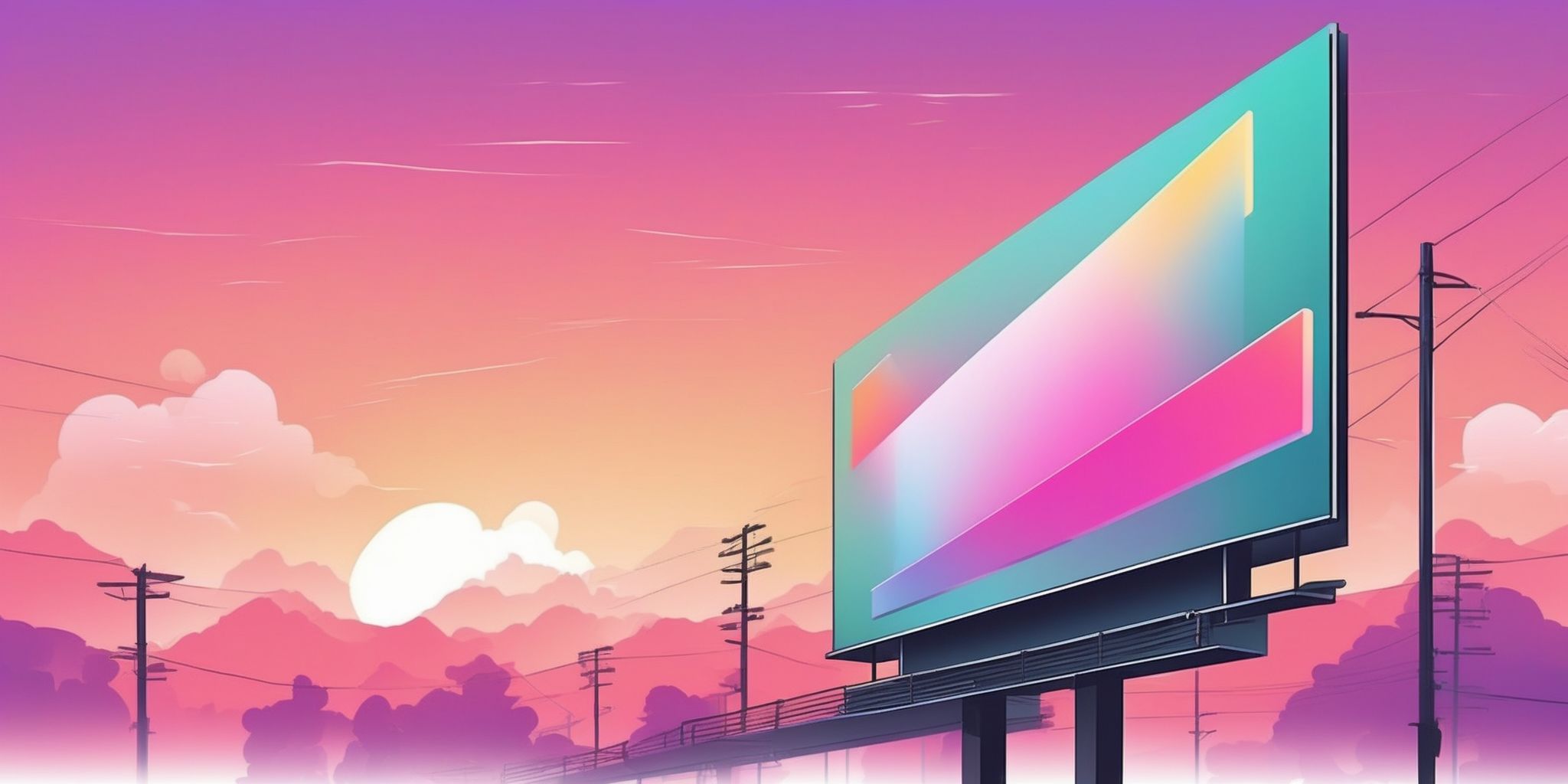 billboard in illustration style with gradients and white background