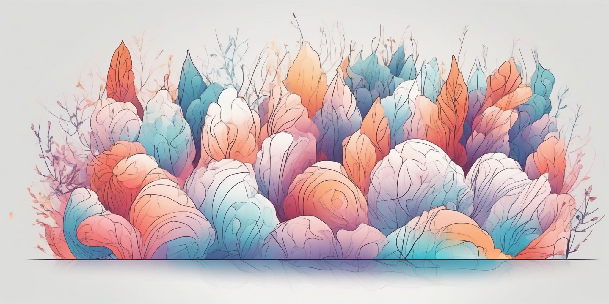 Uniqueness in illustration style with gradients and white background