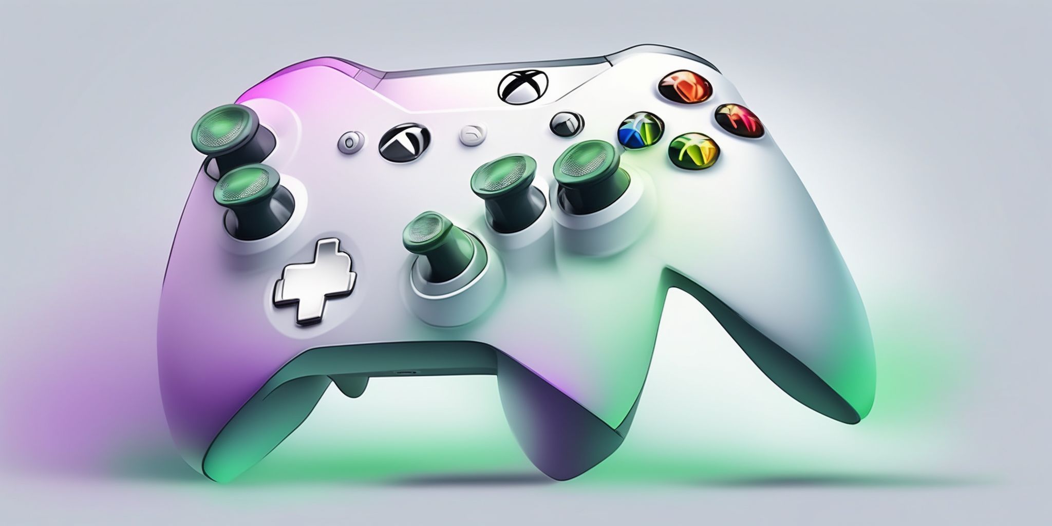 Xbox in illustration style with gradients and white background