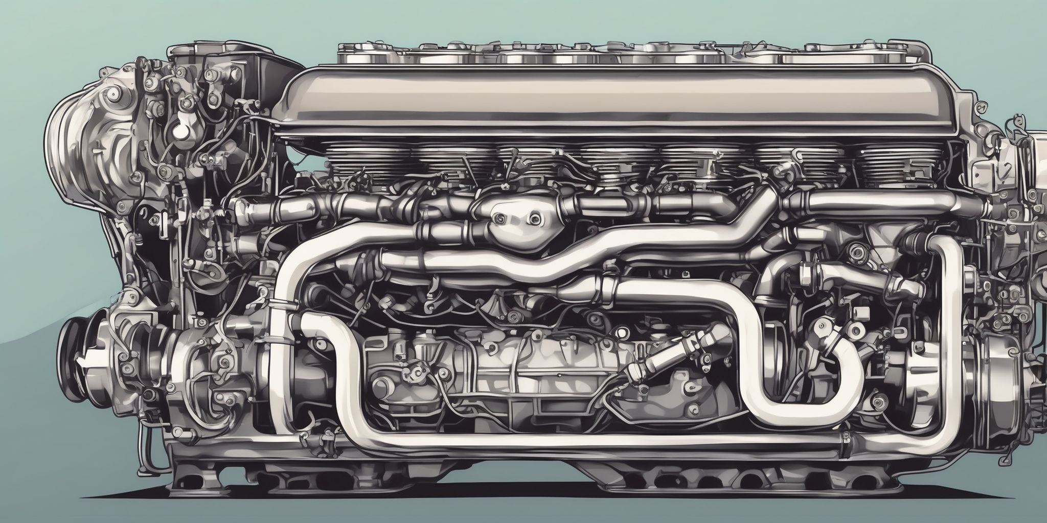 Engine in illustration style with gradients and white background