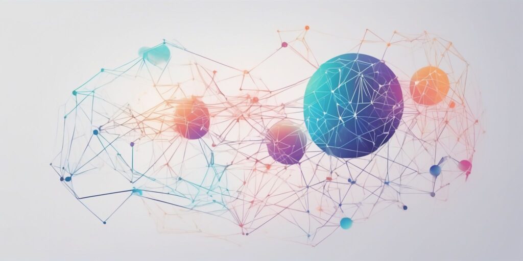 Connection in illustration style with gradients and white background