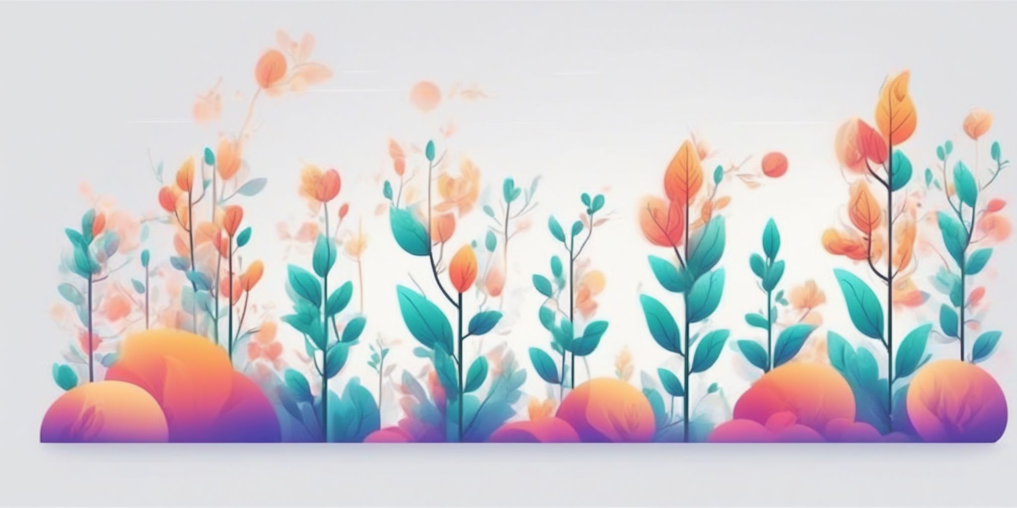Growth in illustration style with gradients and white background