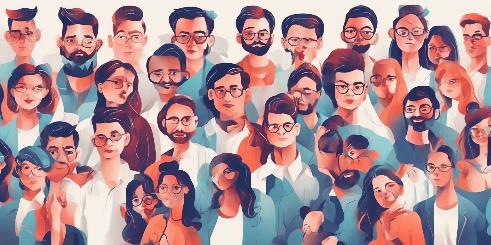 Followers in illustration style with gradients and white background