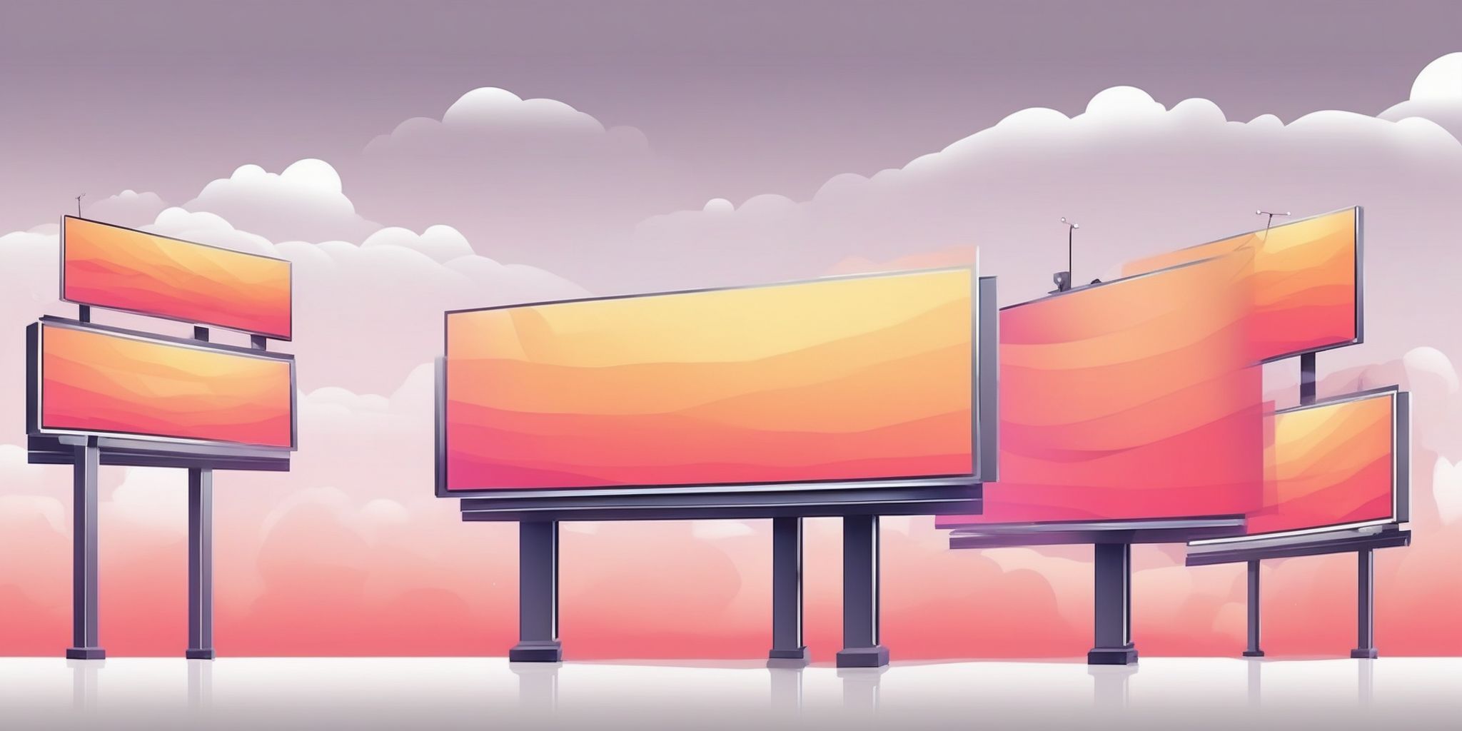 Billboard in illustration style with gradients and white background