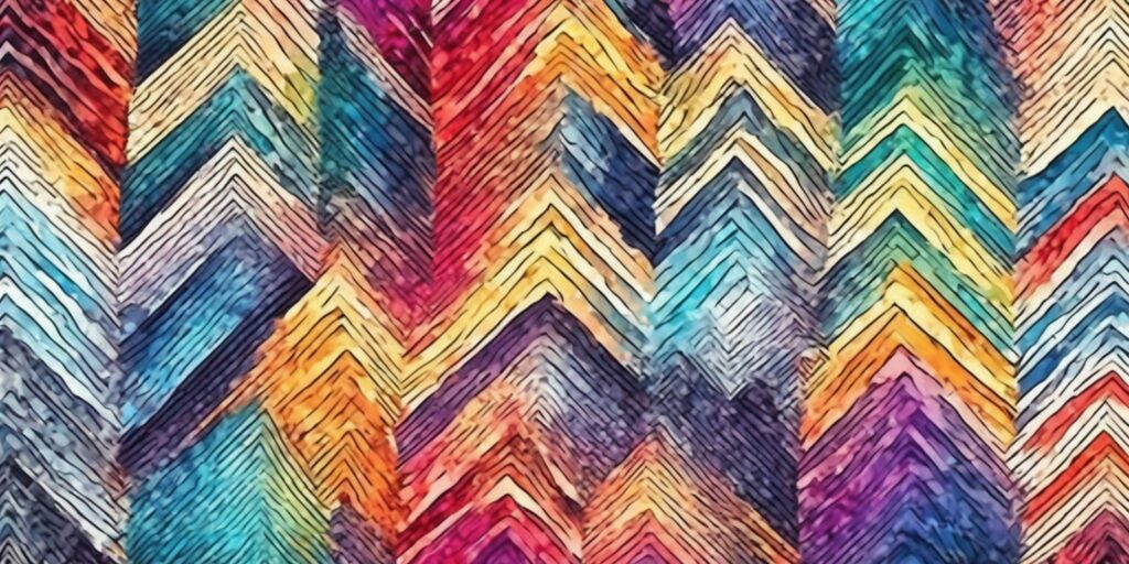 Zigzag in illustration style with gradients and white background