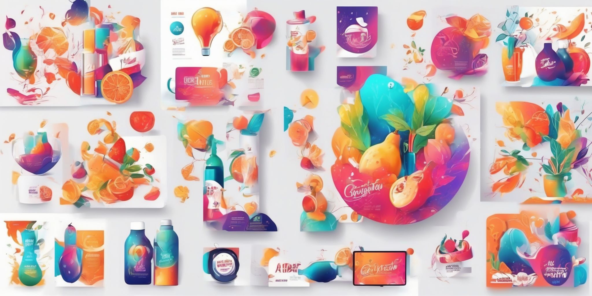 Advertising in illustration style with gradients and white background