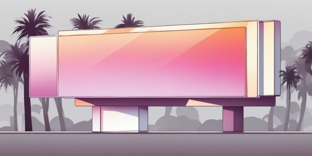 Billboard in illustration style with gradients and white background