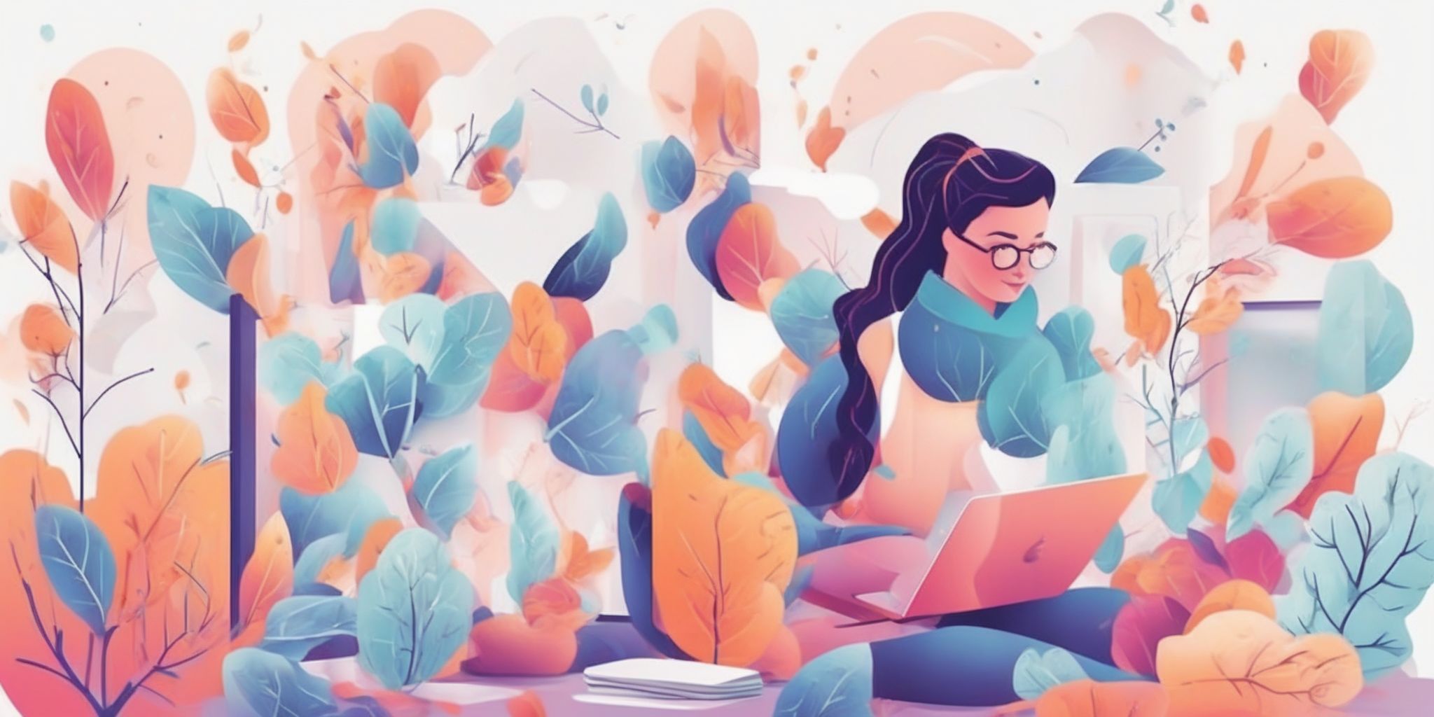 Content creation in illustration style with gradients and white background