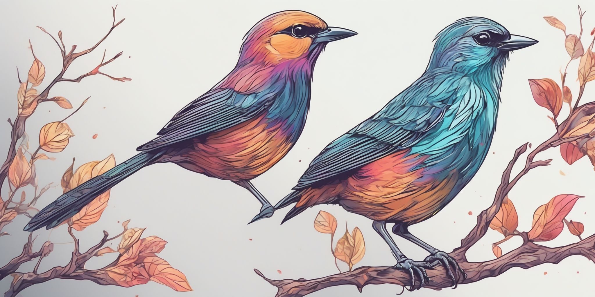 bird in illustration style with gradients and white background