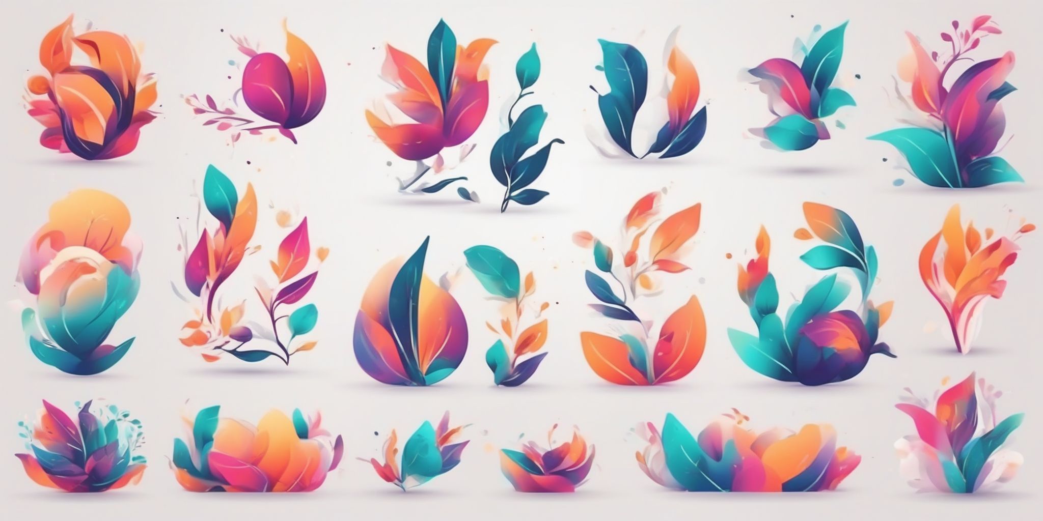 Brand in illustration style with gradients and white background