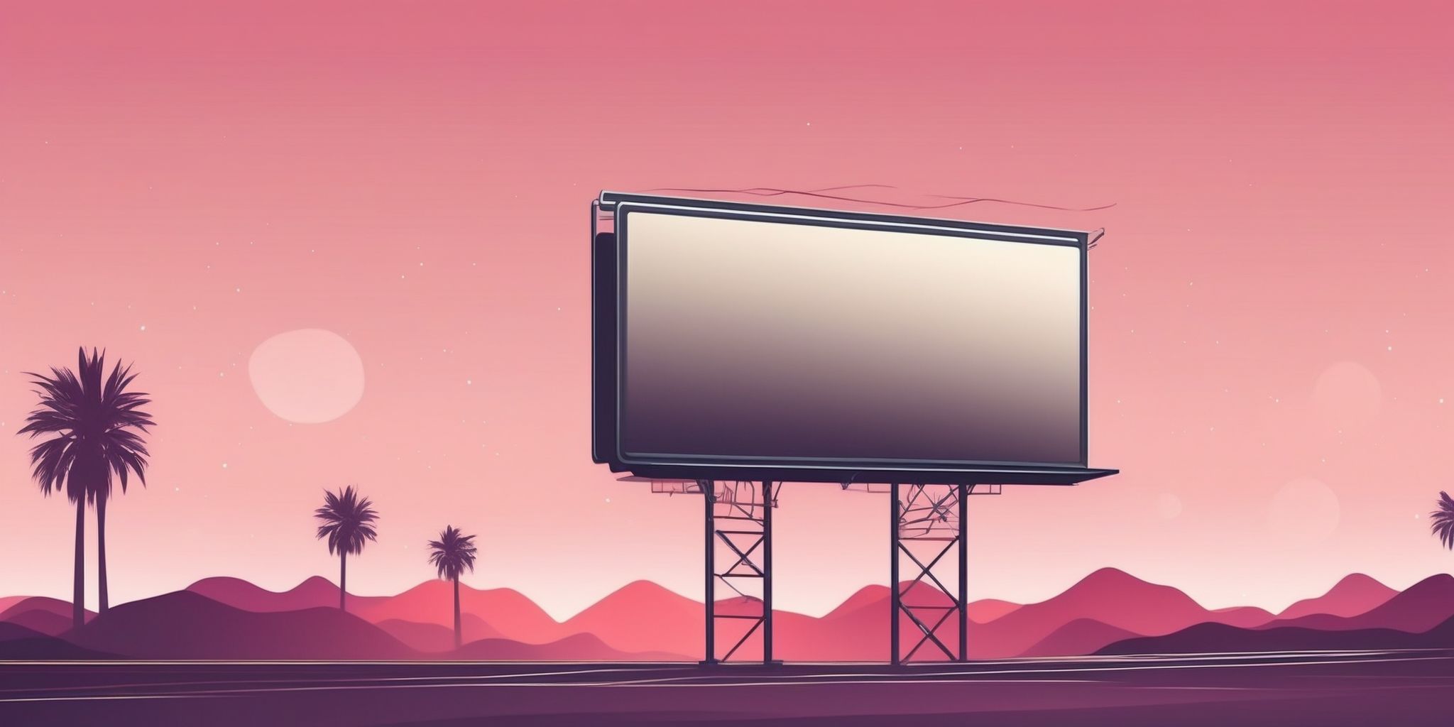 Billboard in illustration style with gradients and white background