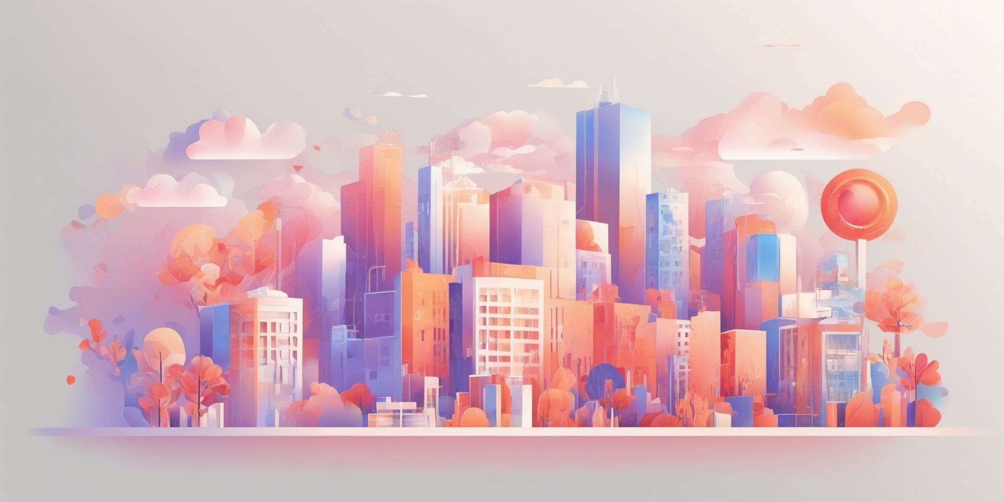 Brand-building in illustration style with gradients and white background