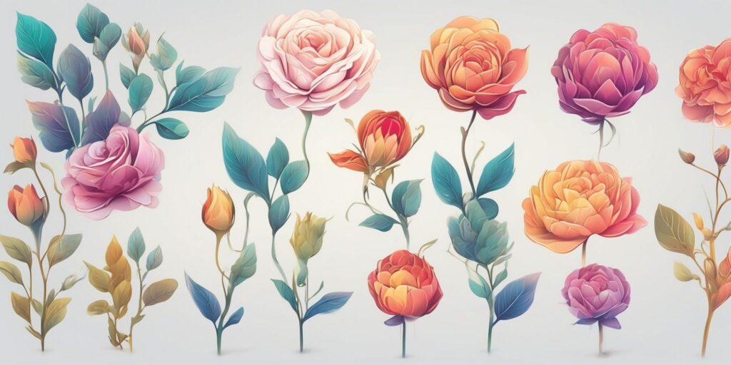 steps in illustration style with gradients and white background