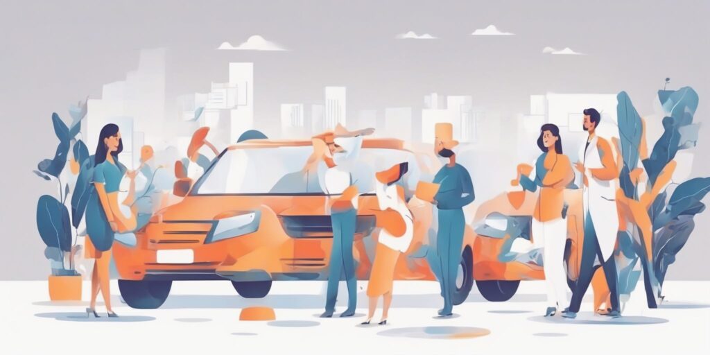 service in illustration style with gradients and white background