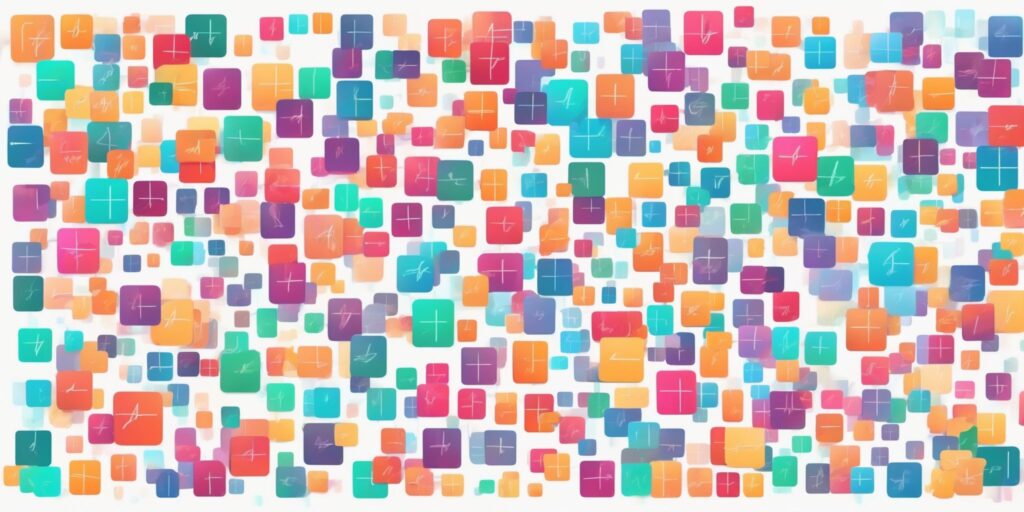 Hashtags in illustration style with gradients and white background
