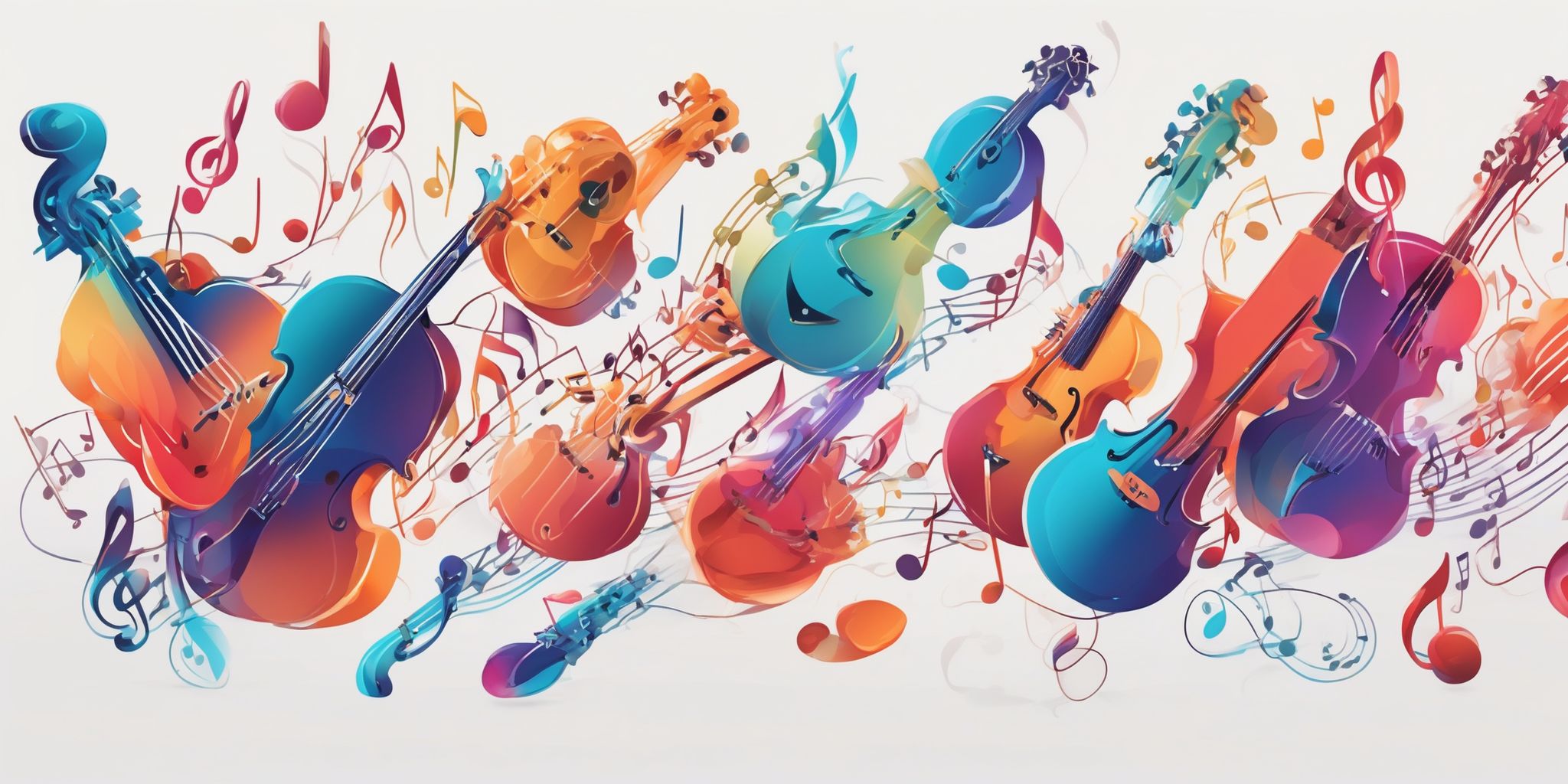 Musical harmony in illustration style with gradients and white background