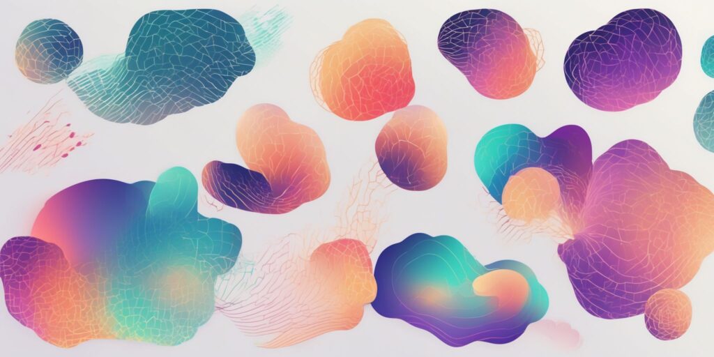 Filters in illustration style with gradients and white background