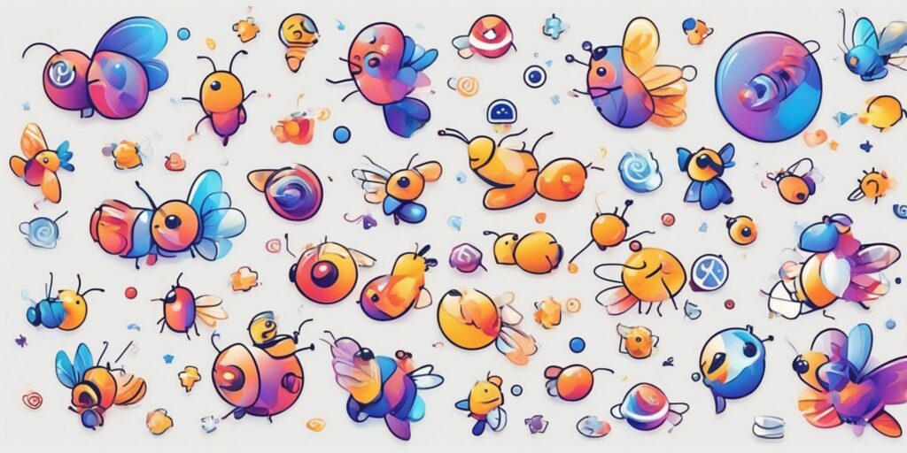 Social media buzz in illustration style with gradients and white background