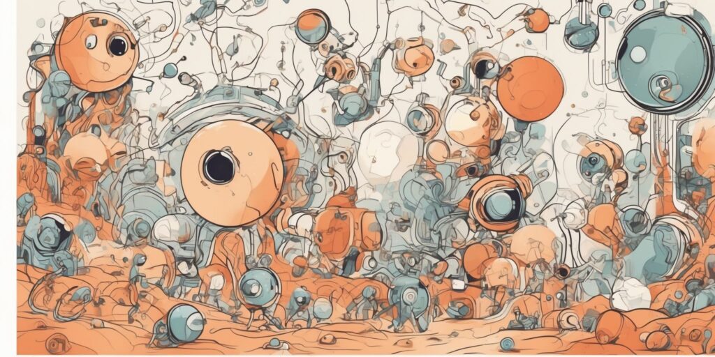 curiosity in illustration style with gradients and white background