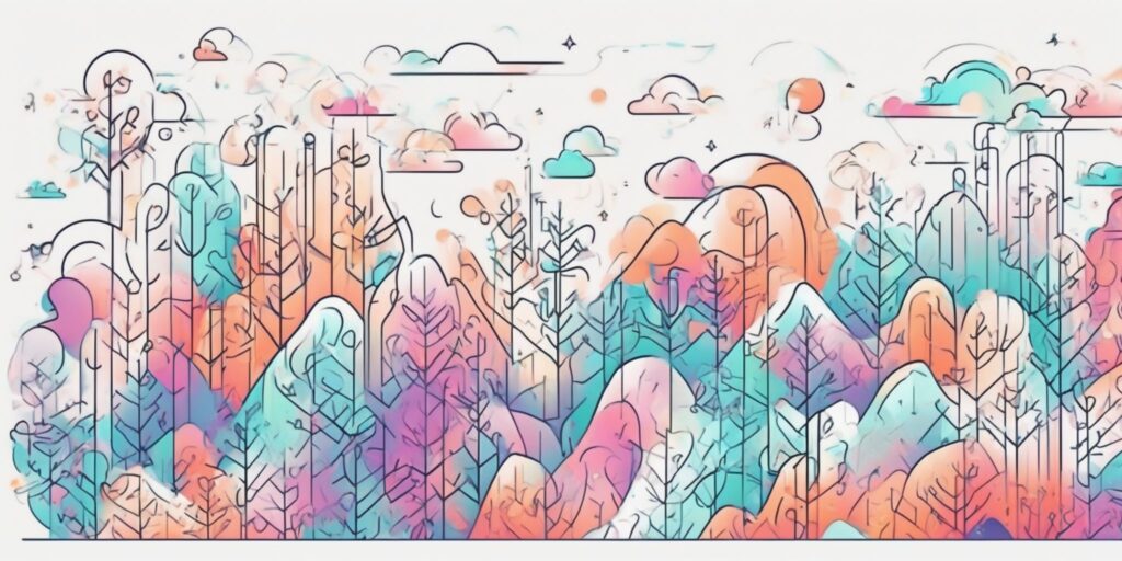 scrolling in illustration style with gradients and white background