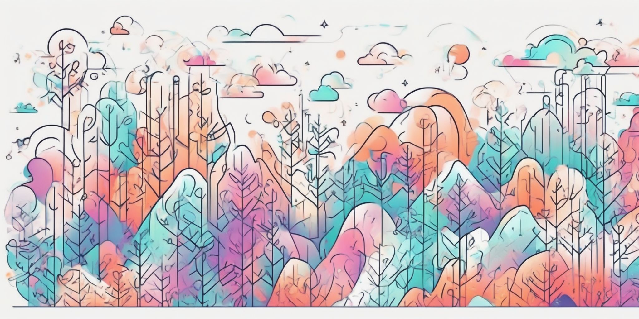 scrolling in illustration style with gradients and white background