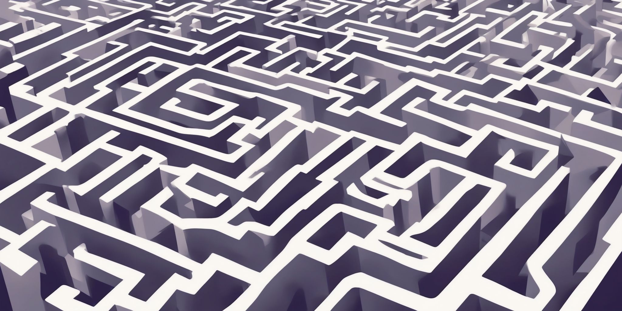 maze in illustration style with gradients and white background