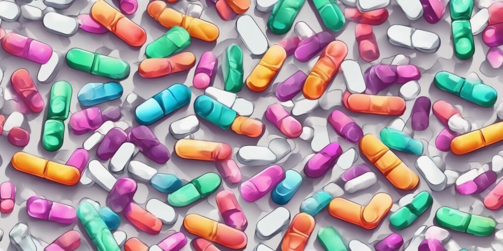 Xanax in illustration style with gradients and white background
