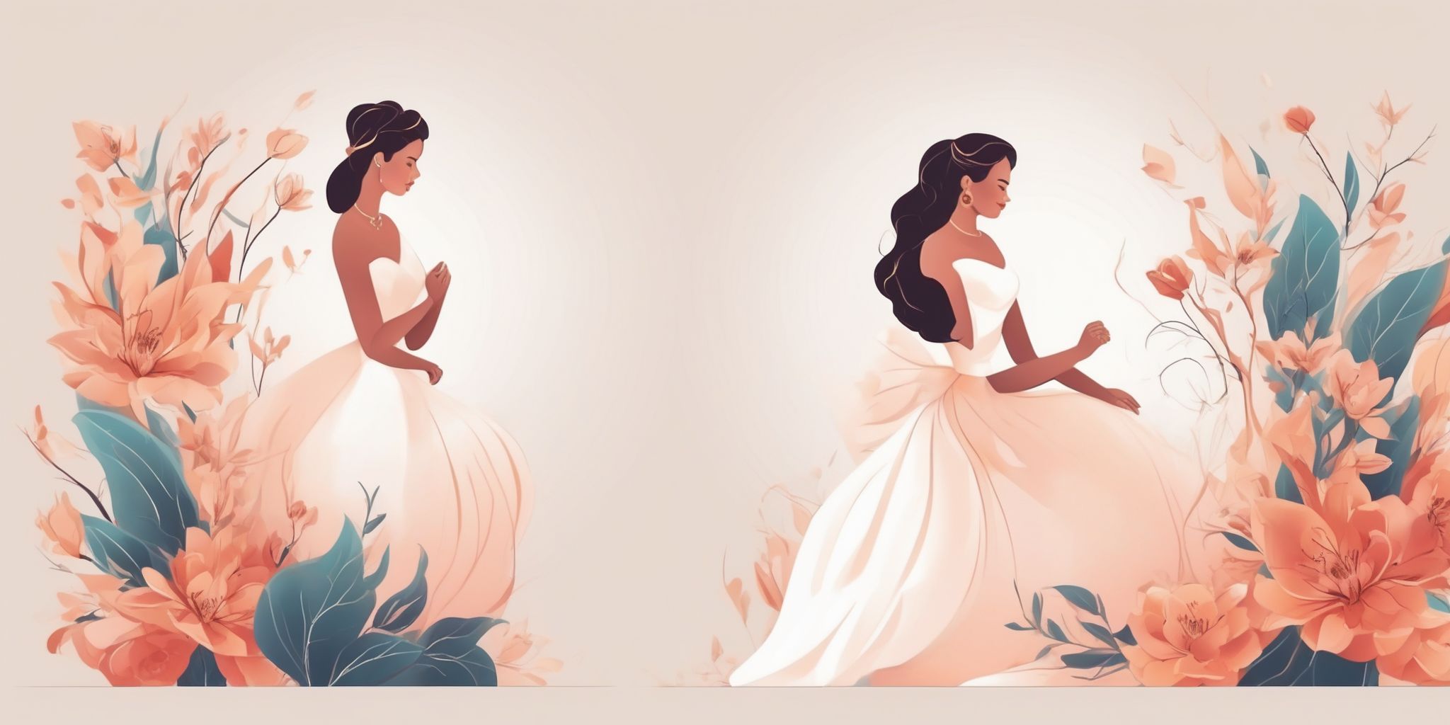 engagement in illustration style with gradients and white background