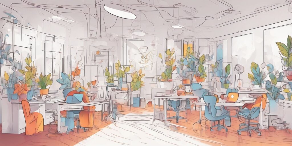 Courses in illustration style with gradients and white background