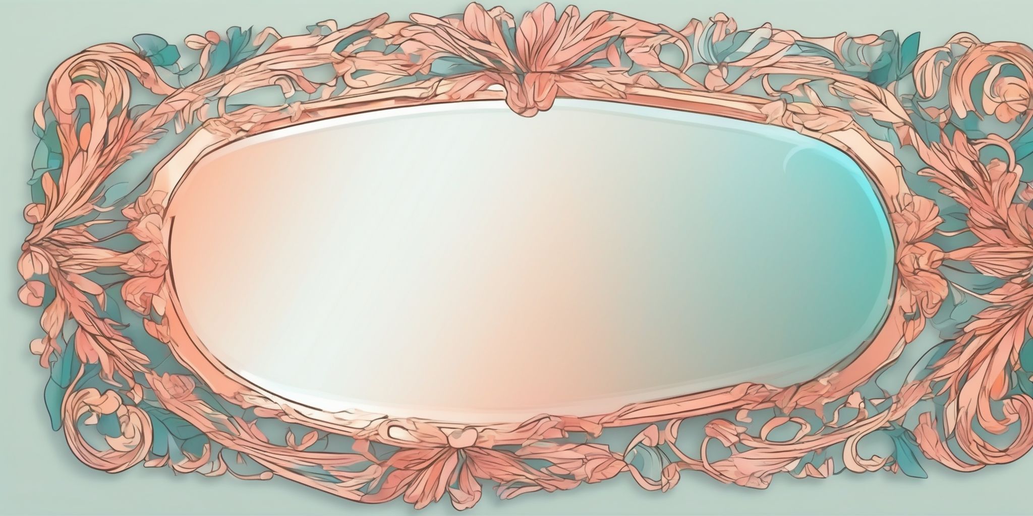 Mirror in illustration style with gradients and white background