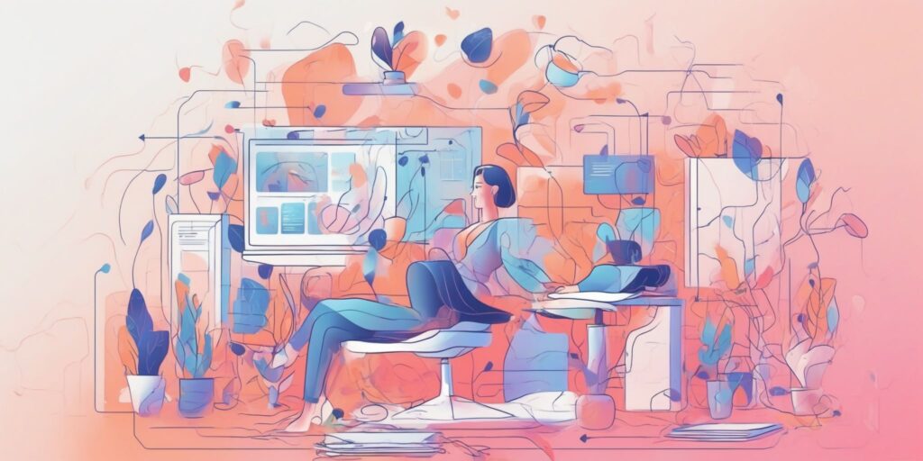 insights in illustration style with gradients and white background