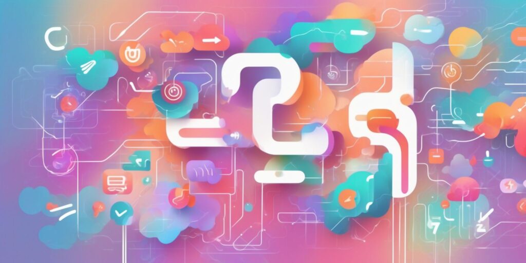 Trending hashtag in illustration style with gradients and white background