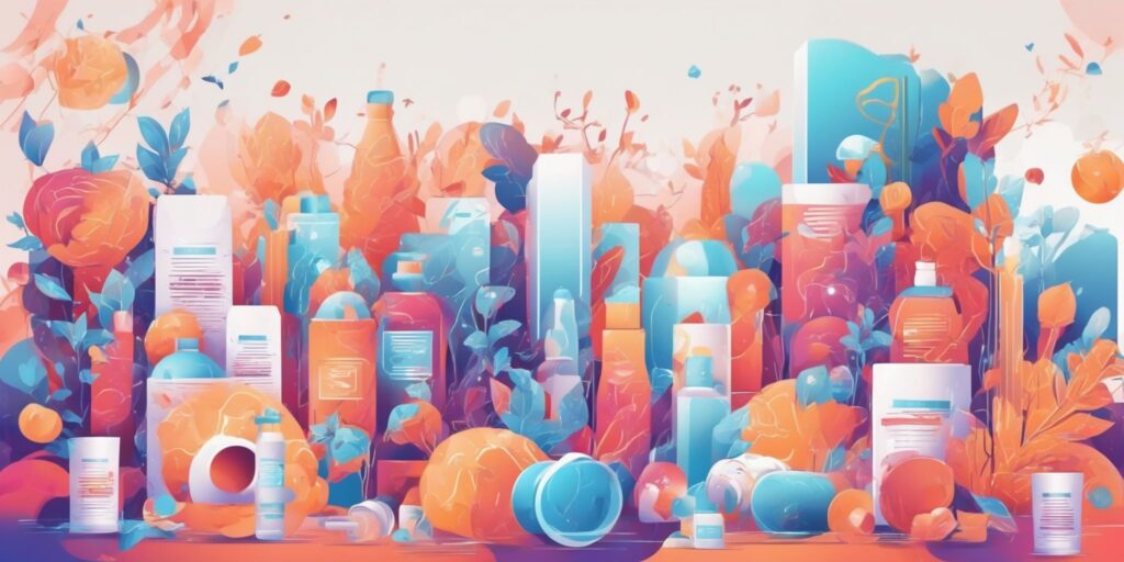 advertising in illustration style with gradients and white background