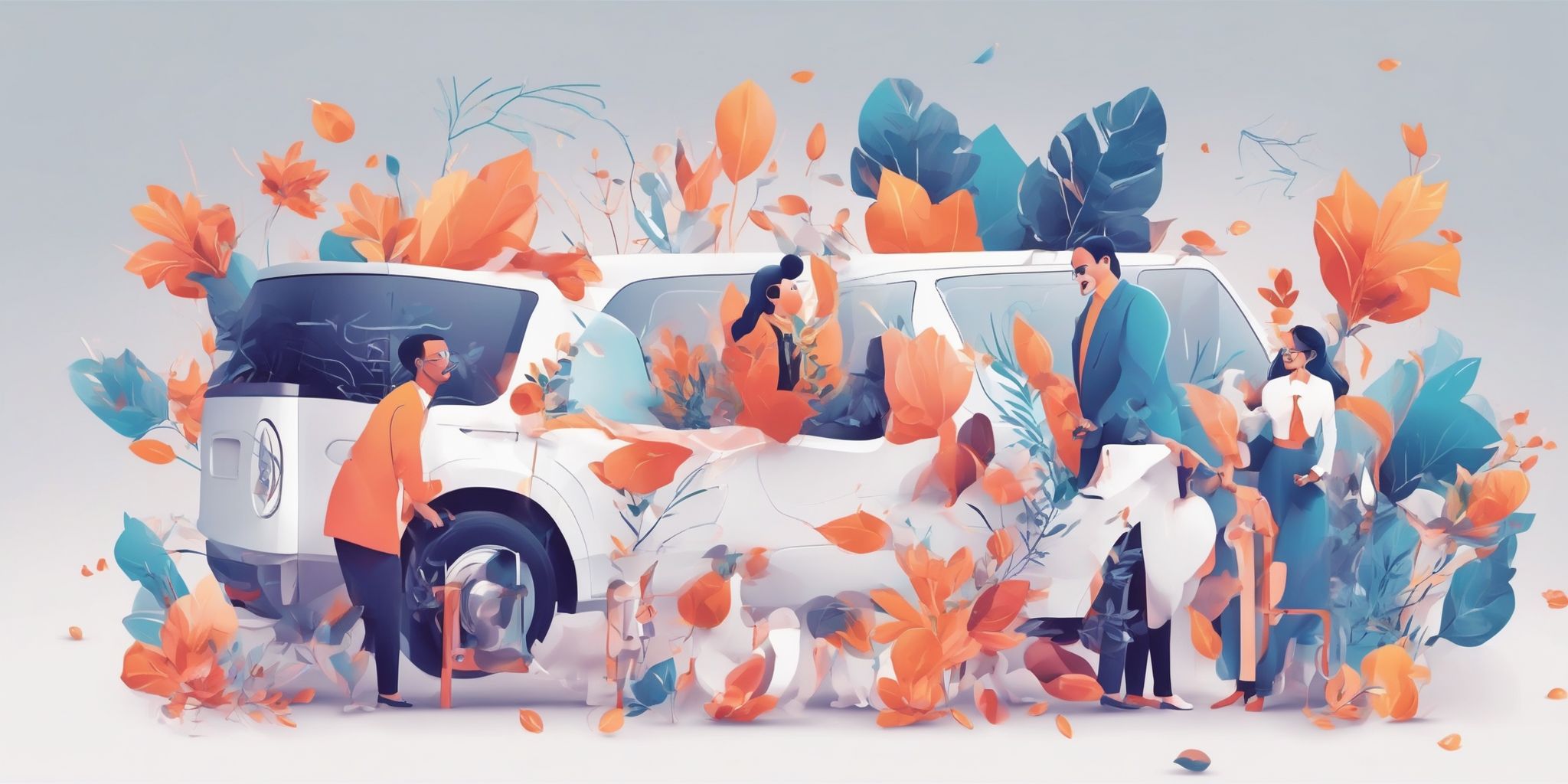 Ad campaign in illustration style with gradients and white background