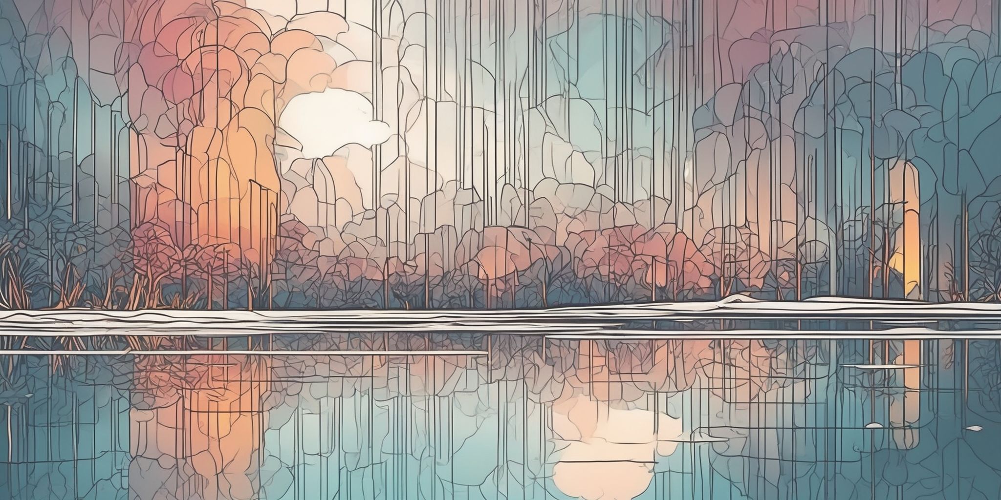 Reflection in illustration style with gradients and white background