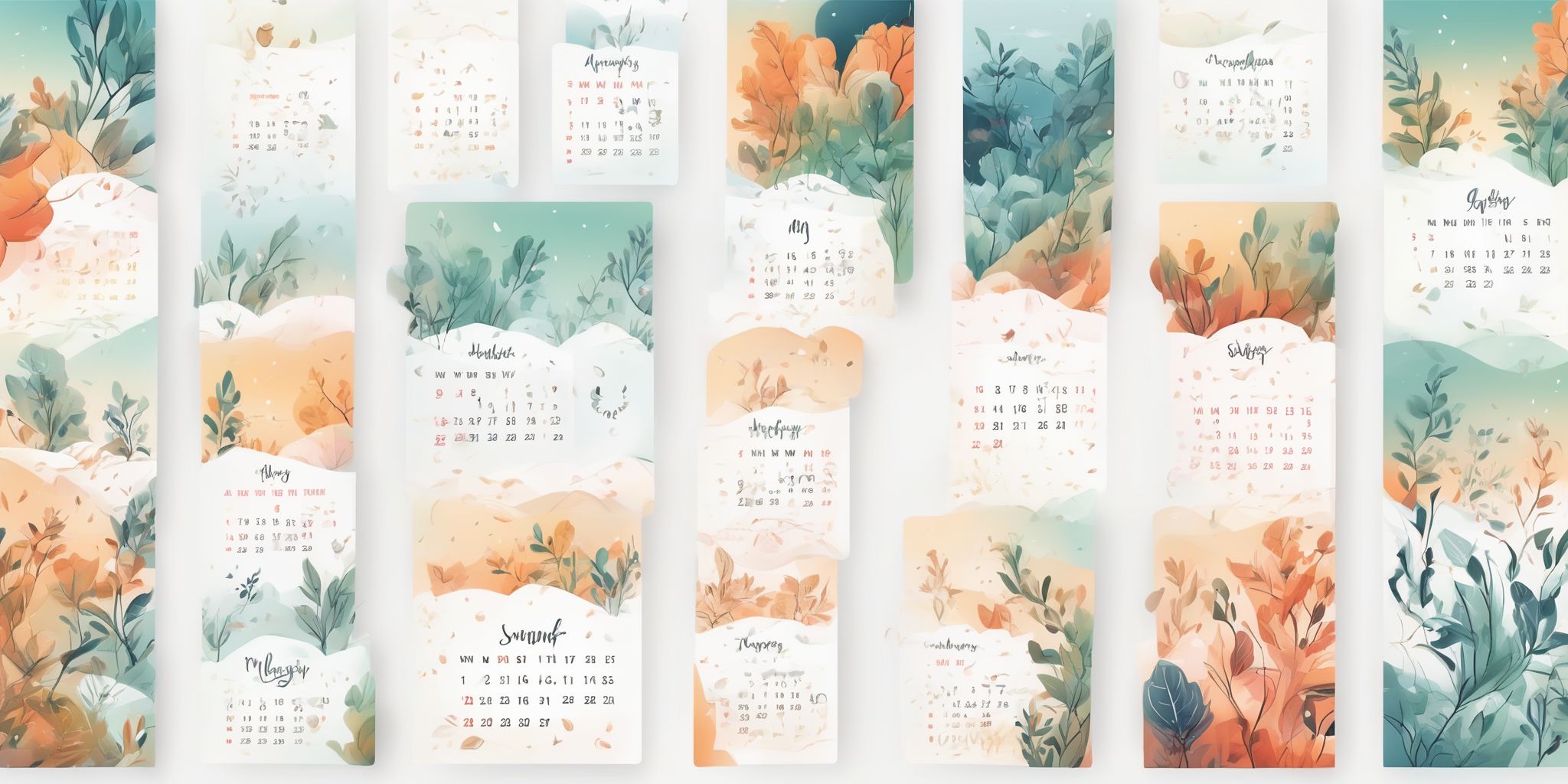 calendar in illustration style with gradients and white background