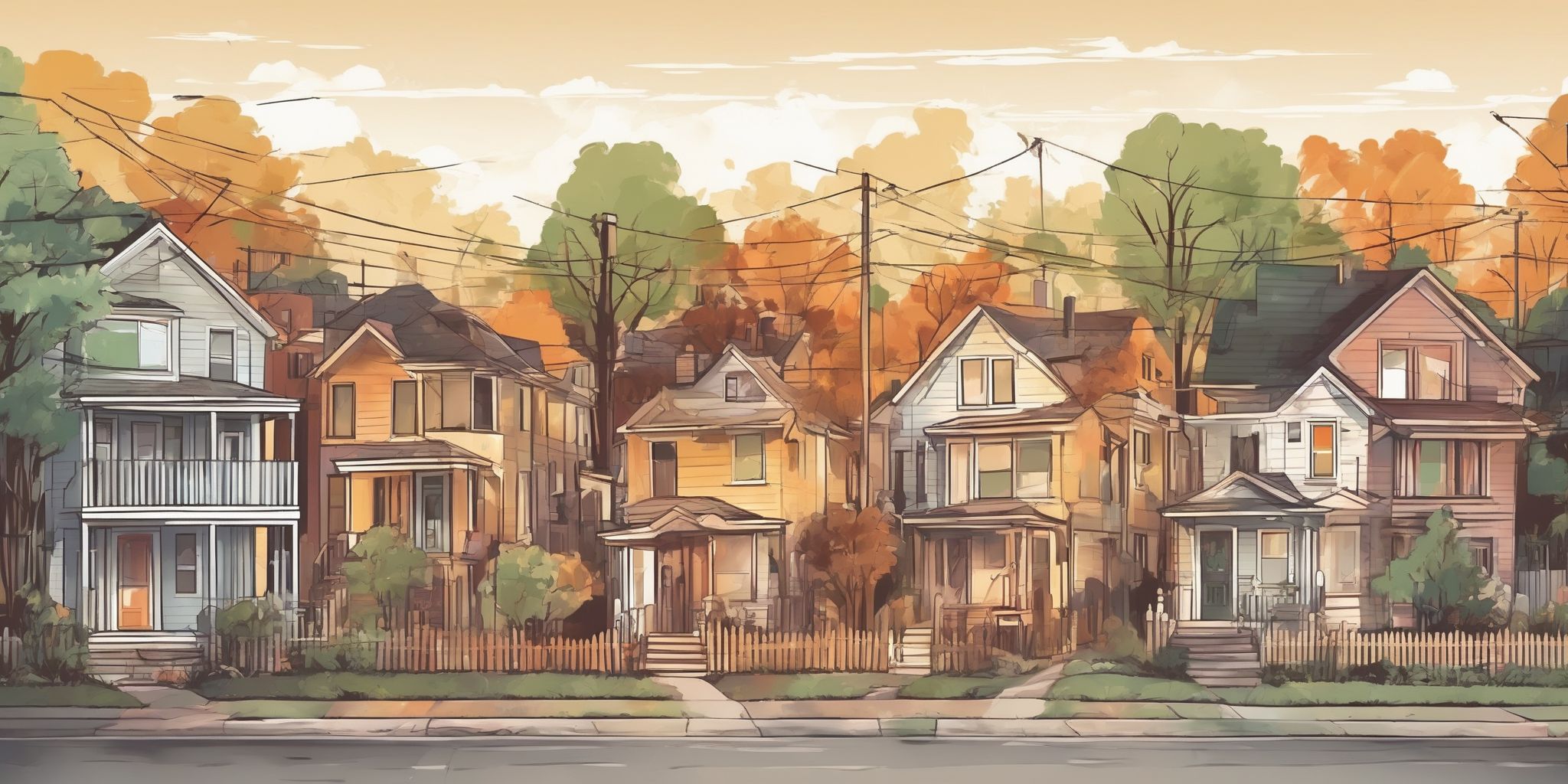 Neighborhood outreach in illustration style with gradients and white background