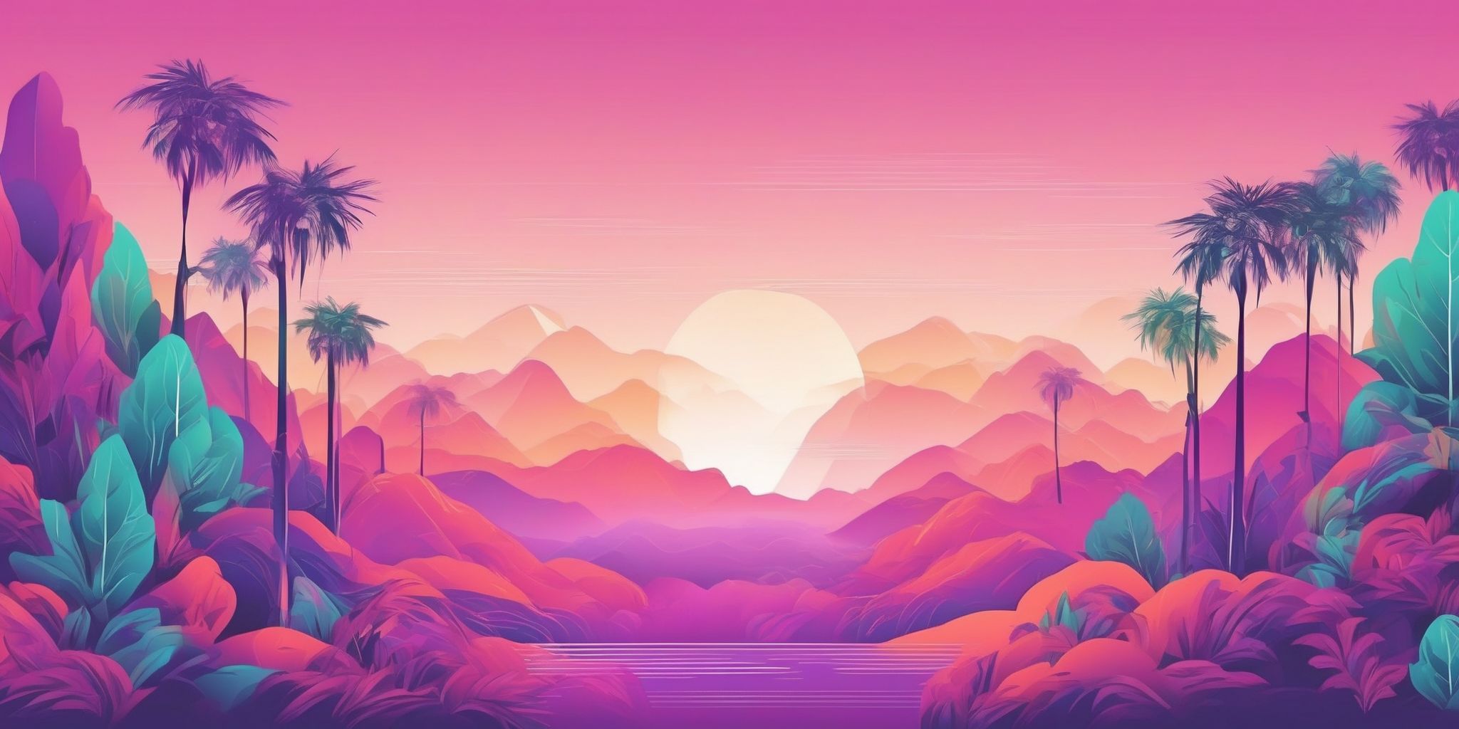 Views in illustration style with gradients and white background