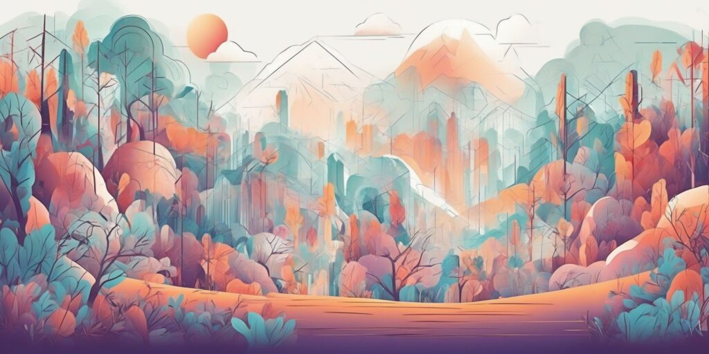 visual storytelling in illustration style with gradients and white background