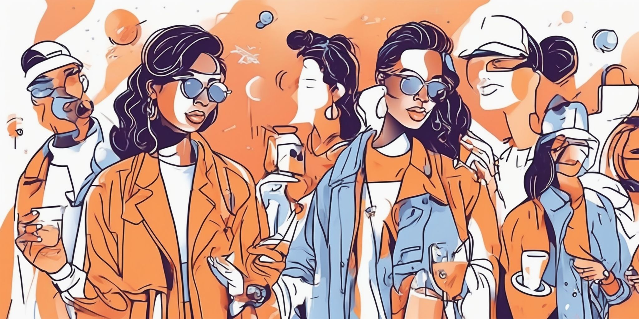 influencer in illustration style with gradients and white background