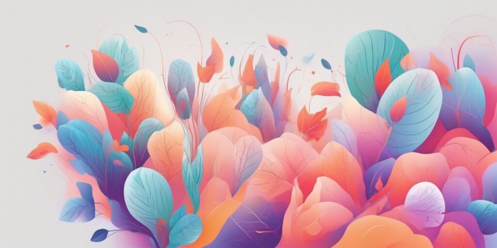 trending in illustration style with gradients and white background
