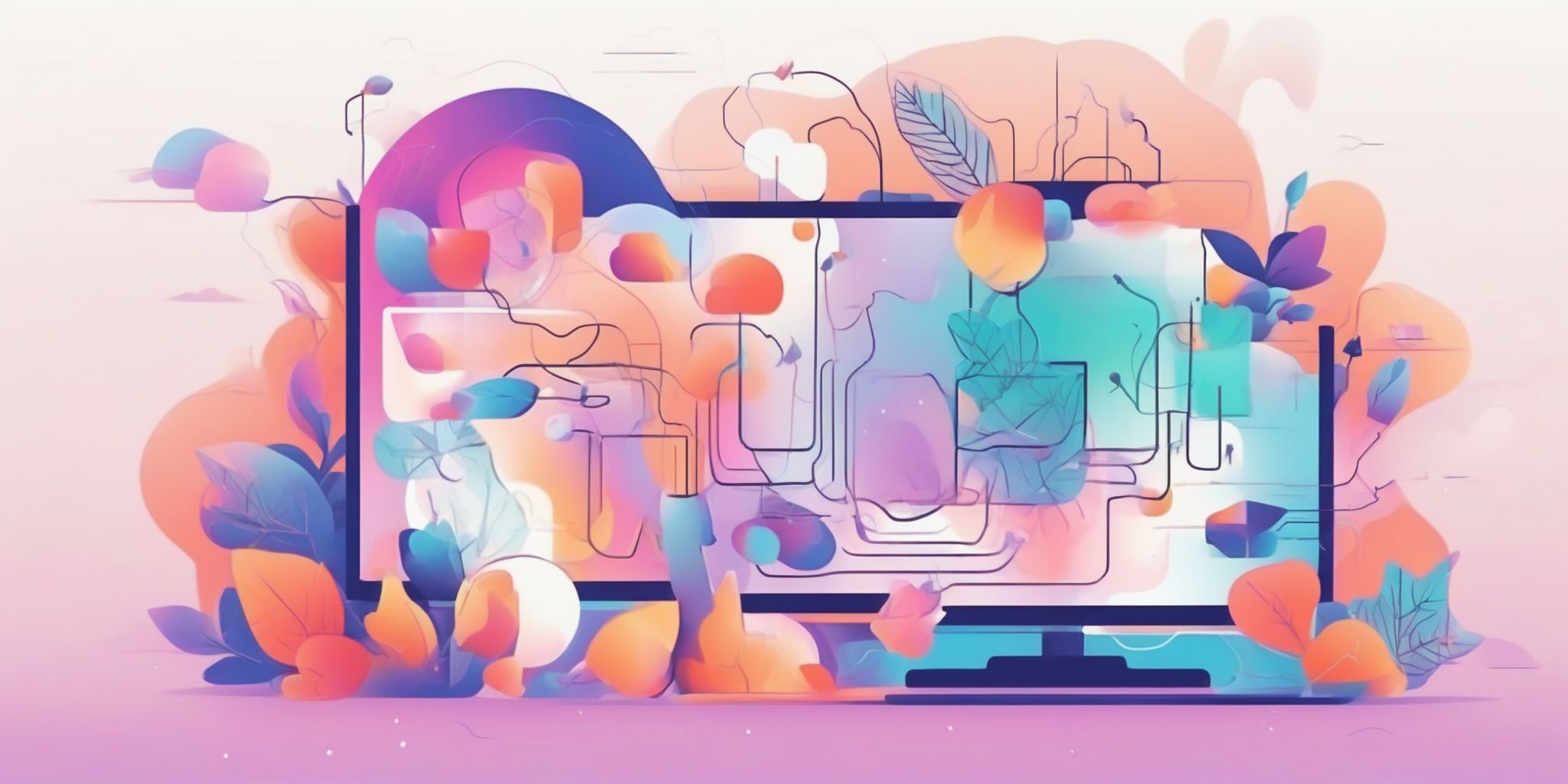 online in illustration style with gradients and white background