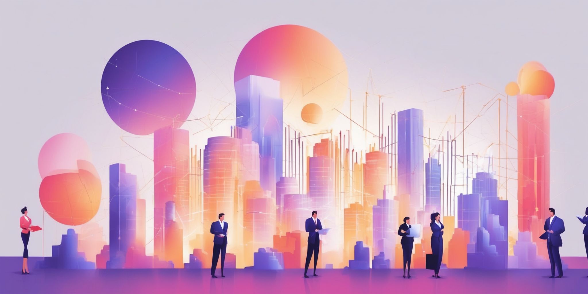 Business expansion in illustration style with gradients and white background